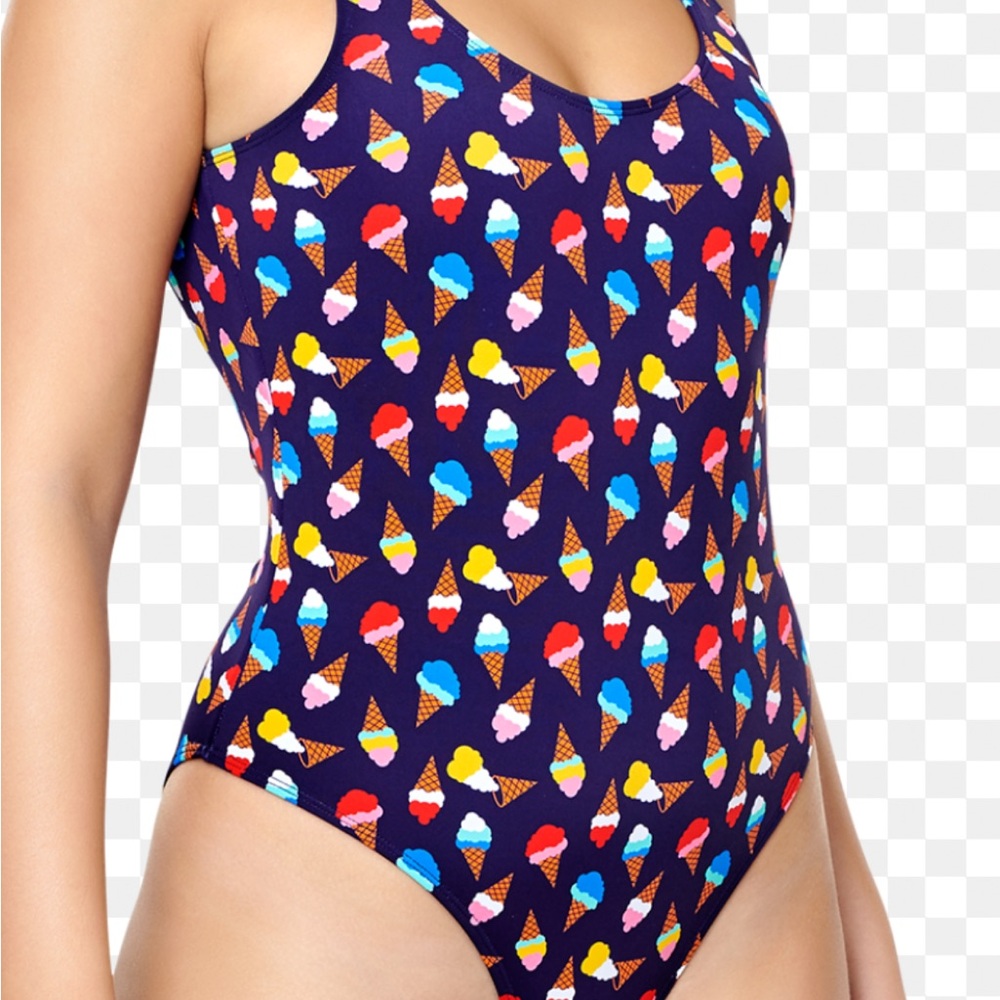 Happy Socks Ice Cream Print One Piece - Blue, Red, Yellow
